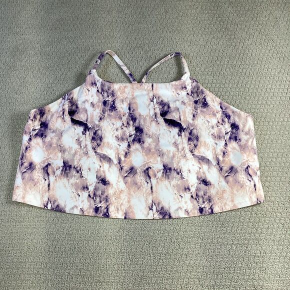 Old Navy Active Powersoft Built-In Bra Crop Top 4X Marble‎ Print Light Support - Picture 1 of 4